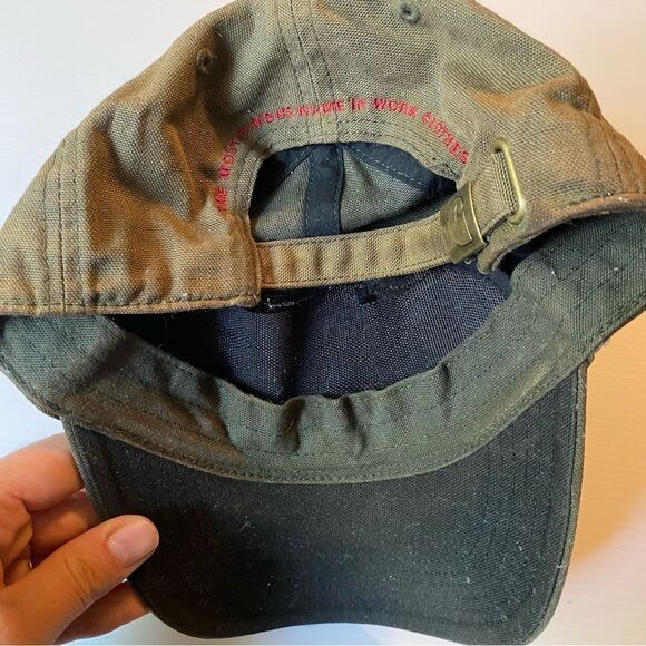CARHARTT SINCE 1889 mens adjustable army green worn in work trucker hat cap - Picture 6 of 7
